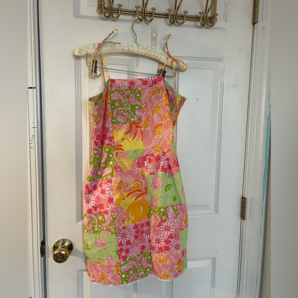 Colorful Floral Patchwork Sundress - Pink, Green, Yellow